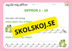 Jag lär mig siffror 0 - 10 - Häfte