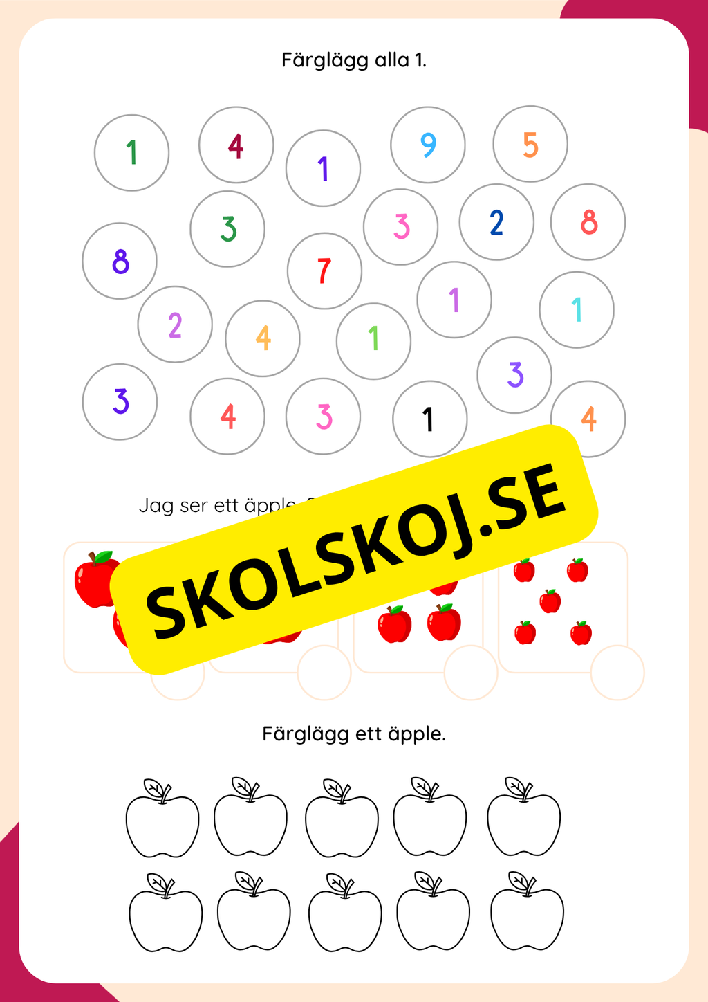 Jag lär mig siffror 1–10