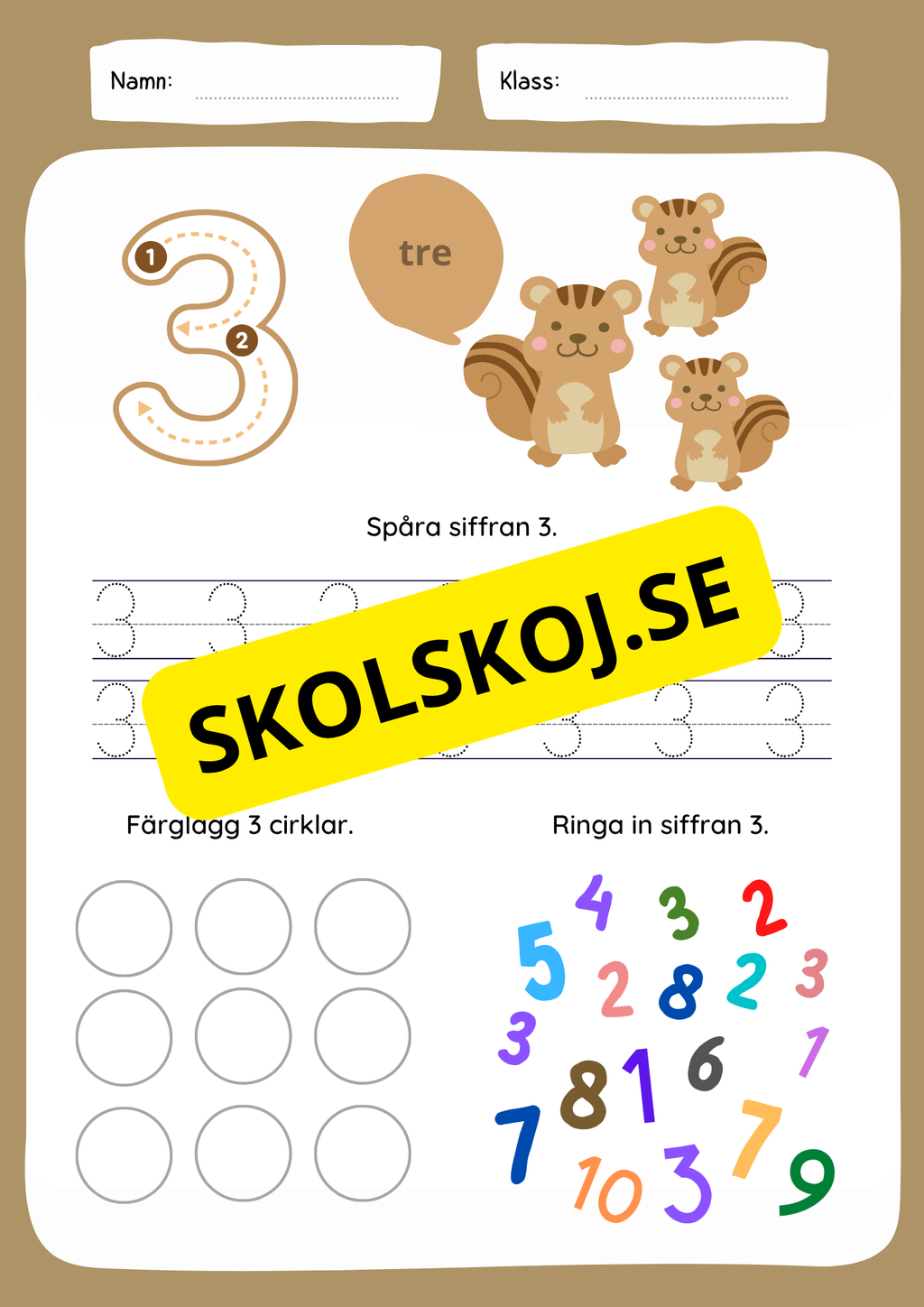 Jag lär mig siffror 1 - 10