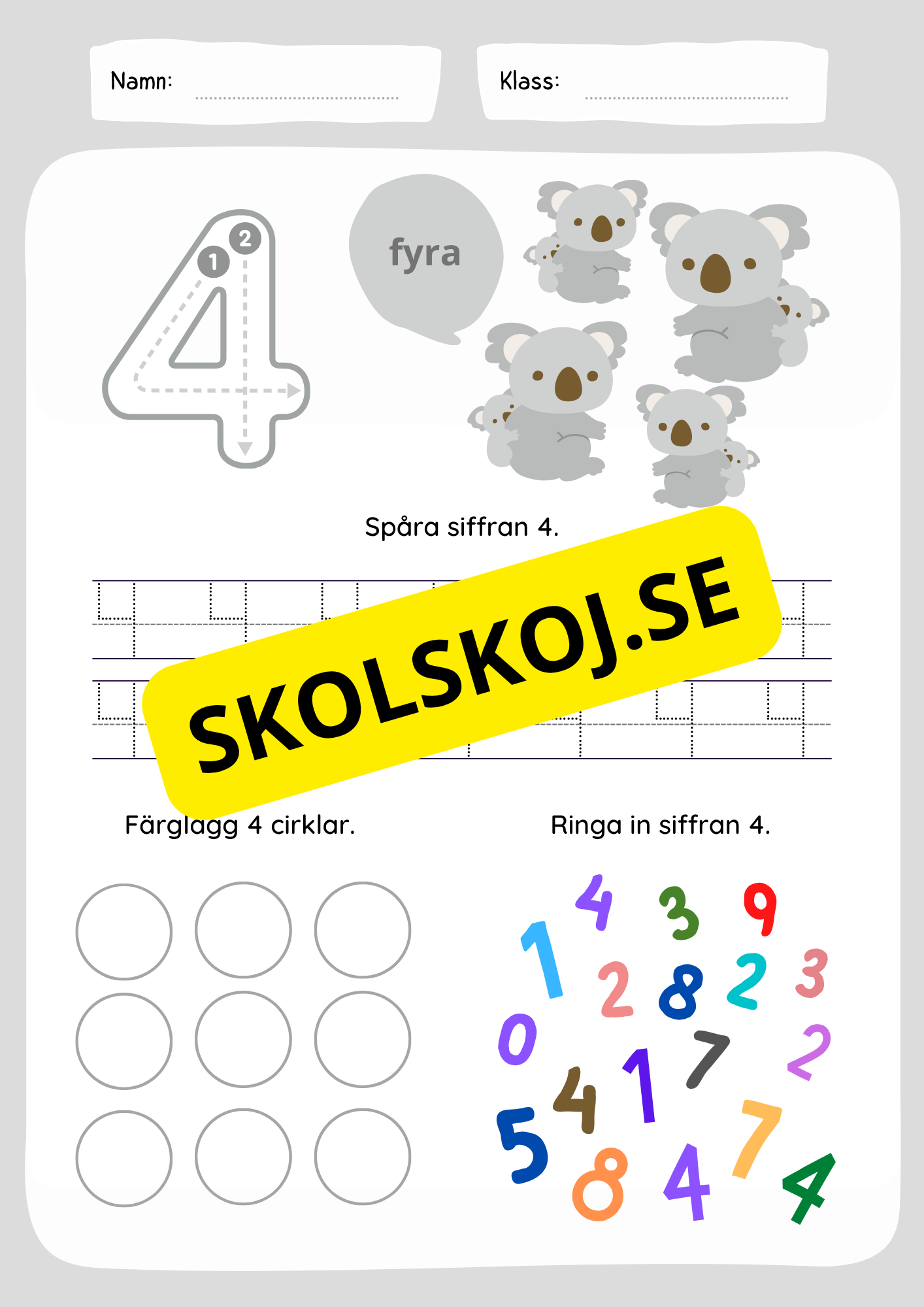 Jag lär mig siffror 1 - 10
