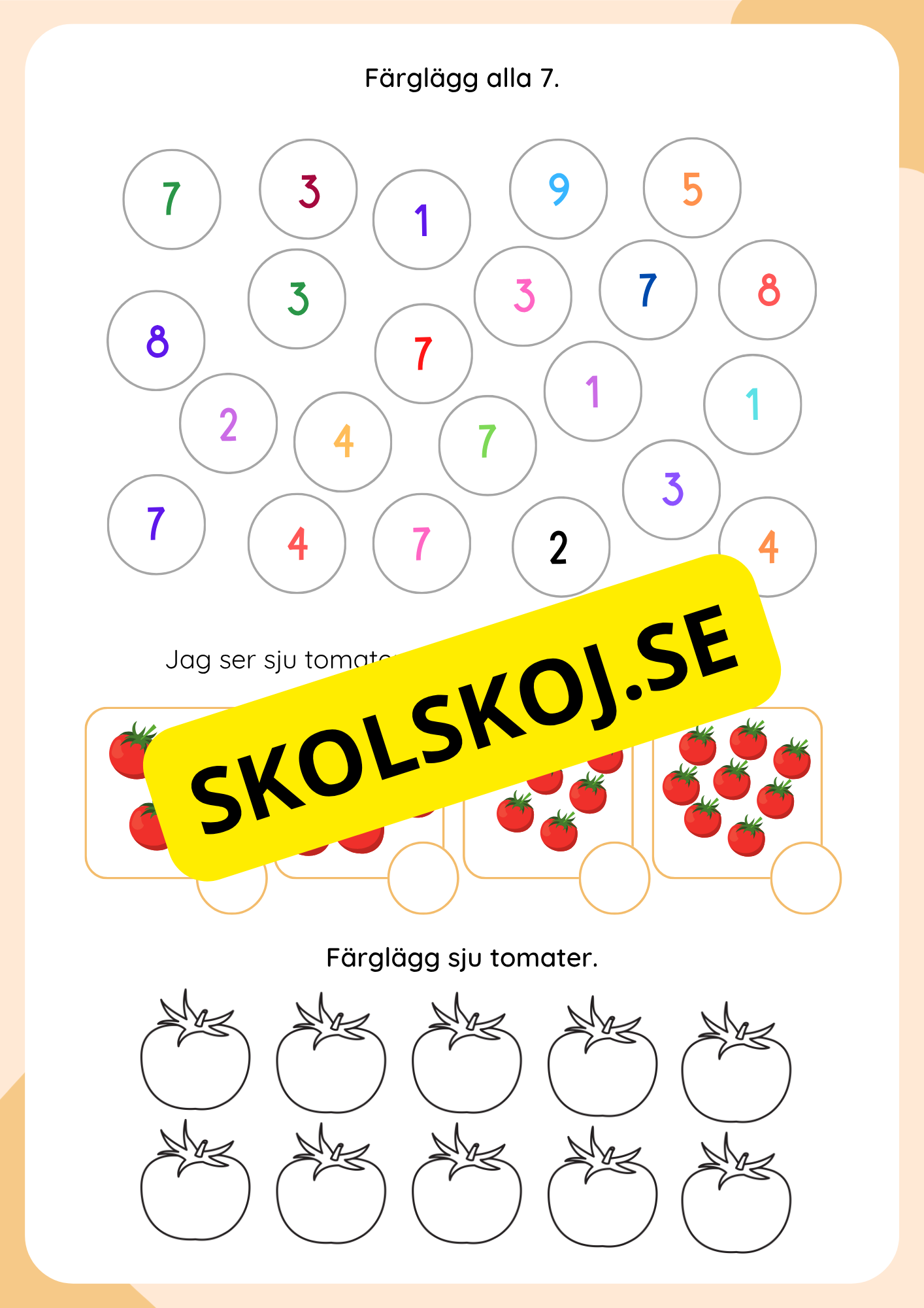 Jag lär mig siffror 1–10