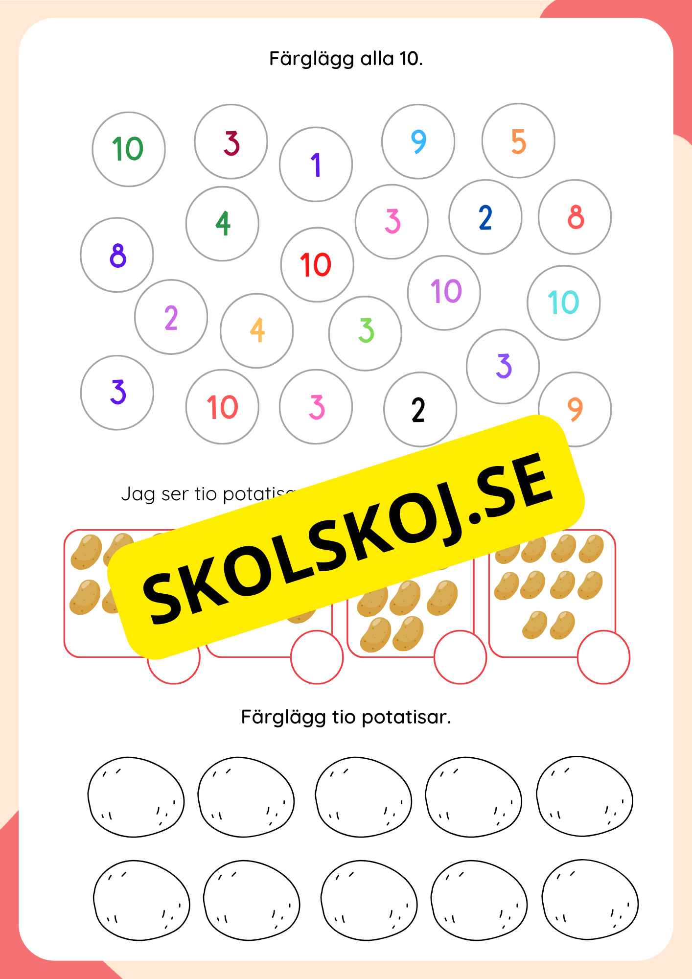 Jag lär mig siffror 1–10