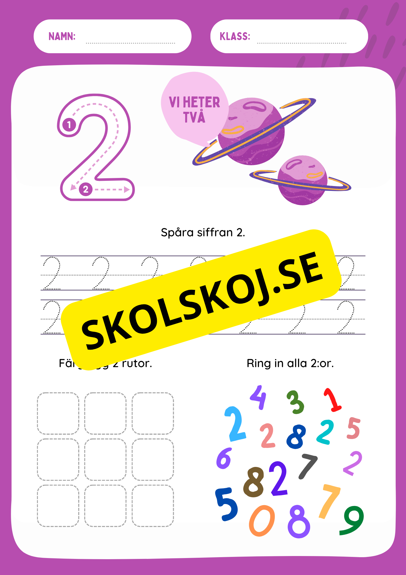 Jag lär mig siffror 1 - 9