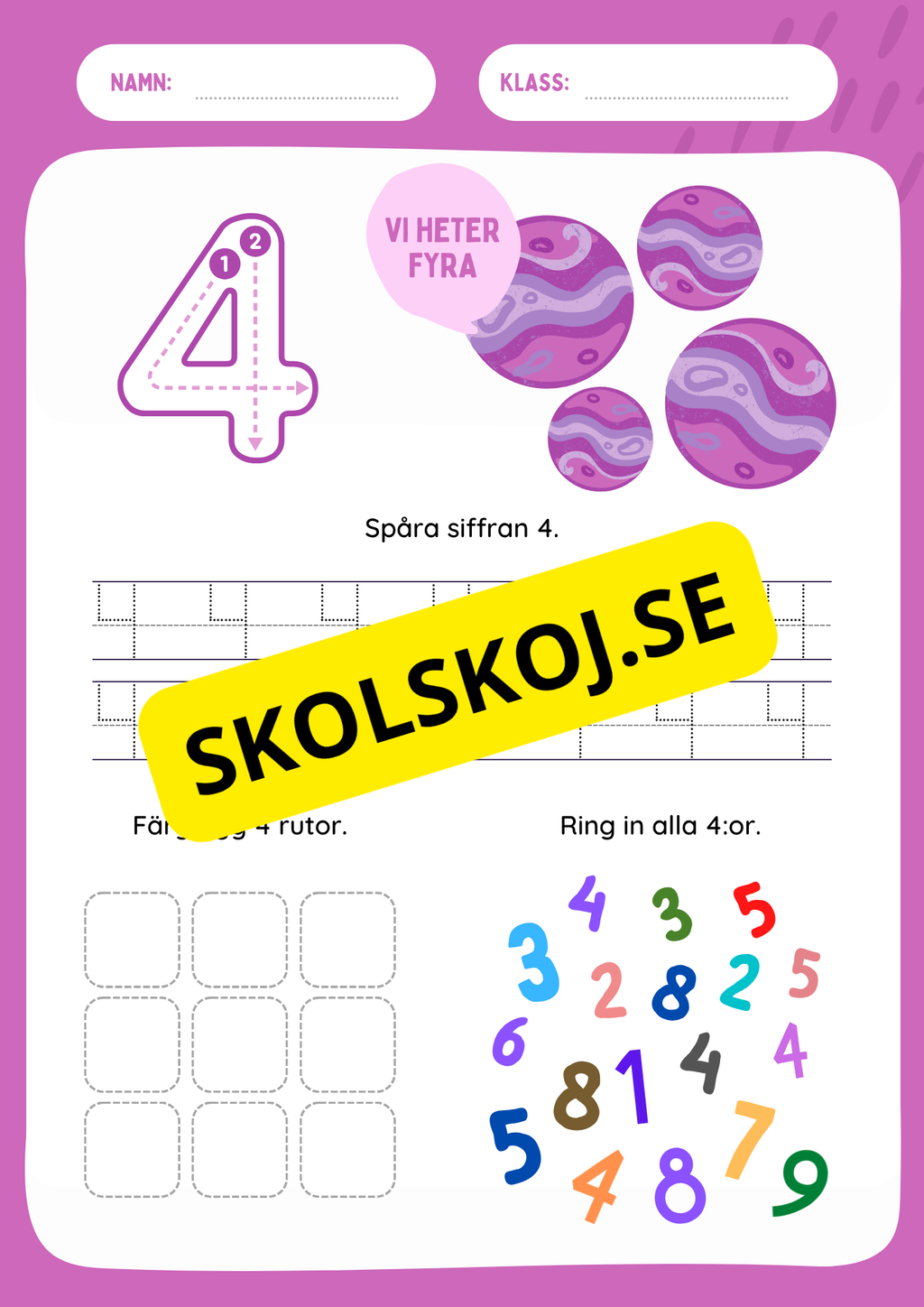 Jag lär mig siffror 1 - 9