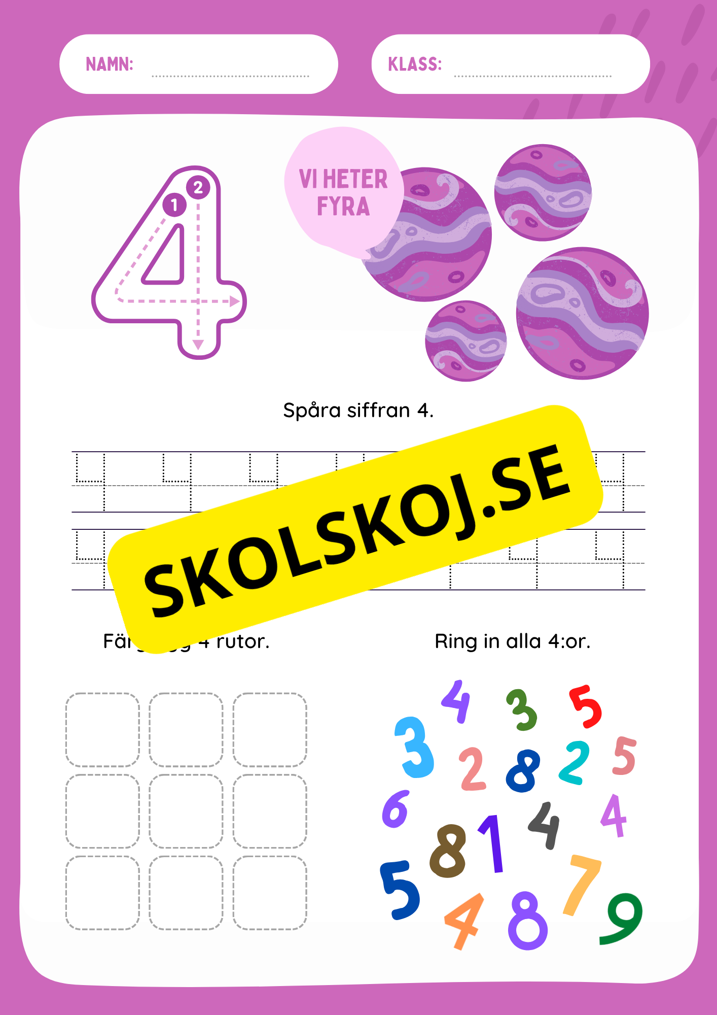 Jag lär mig siffror 1 - 9