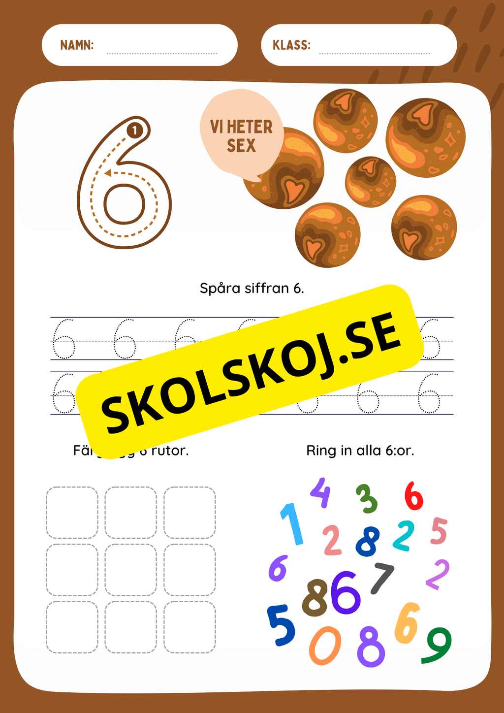 Jag lär mig siffror 1 - 9