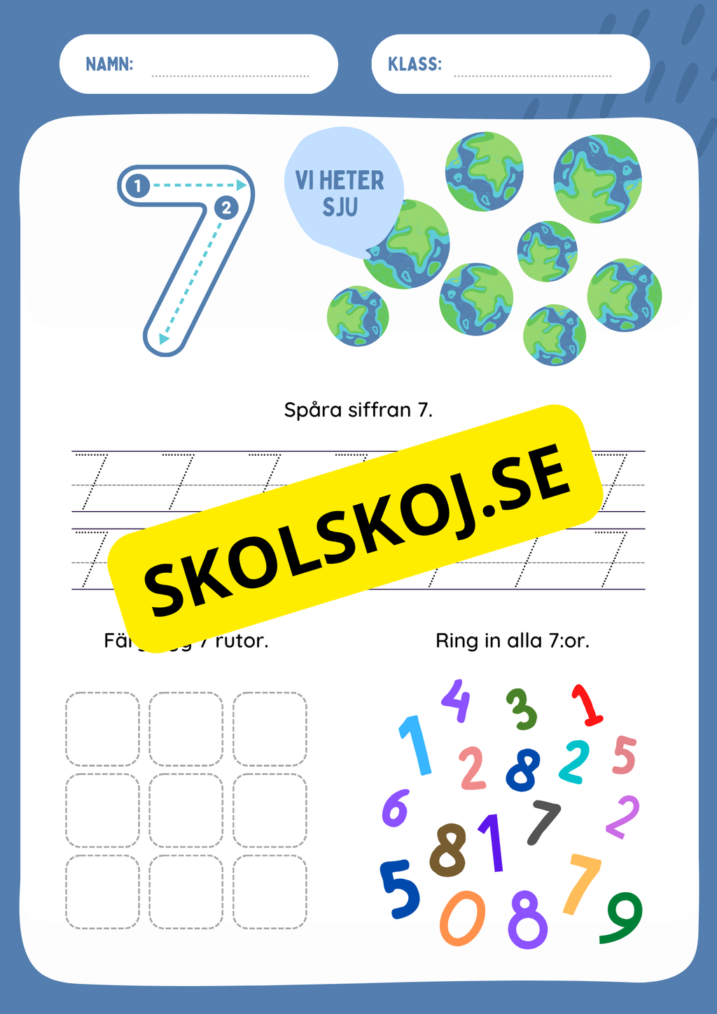 Jag lär mig siffror 1 - 9