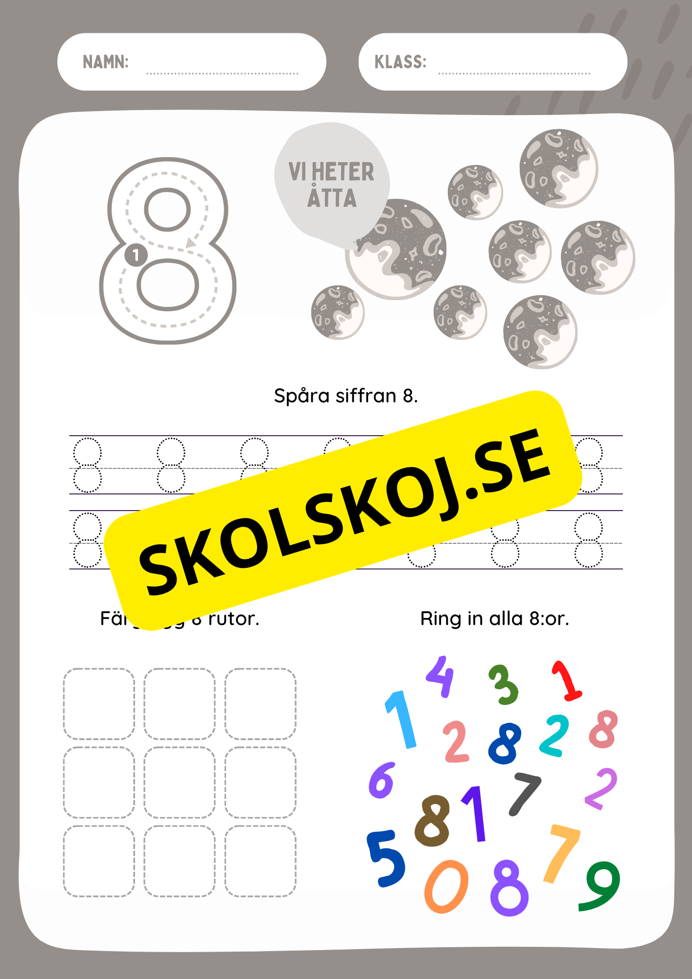 Jag lär mig siffror 1 - 9