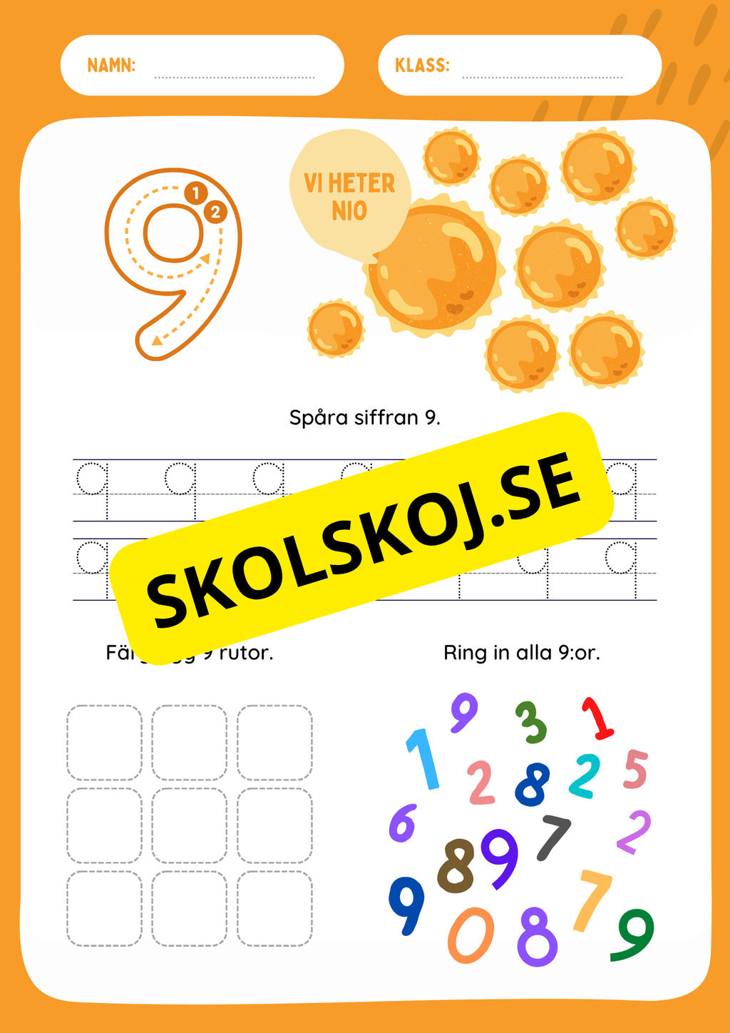 Jag lär mig siffror 1 - 9