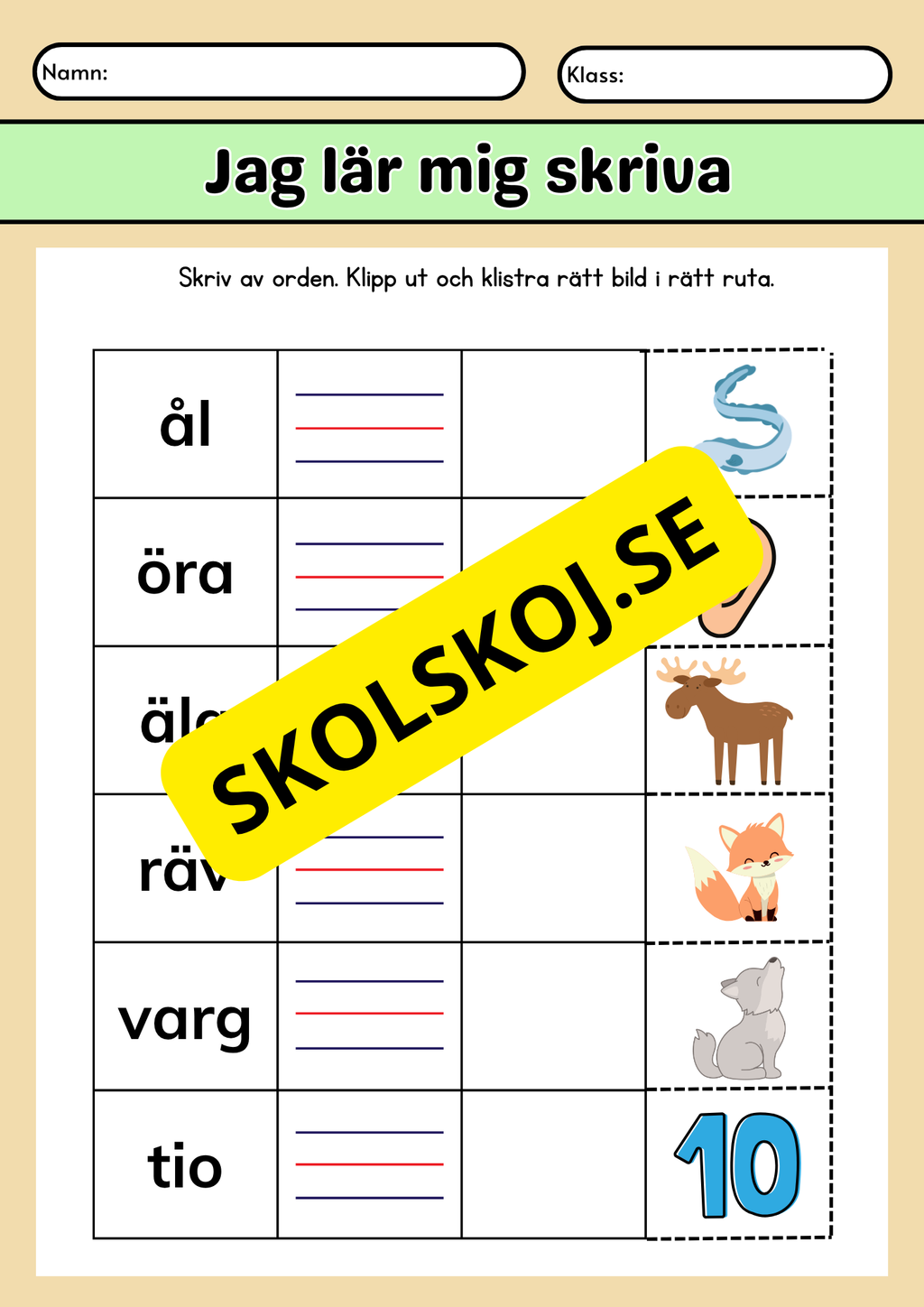 Jag lär mig skriva - Häfte