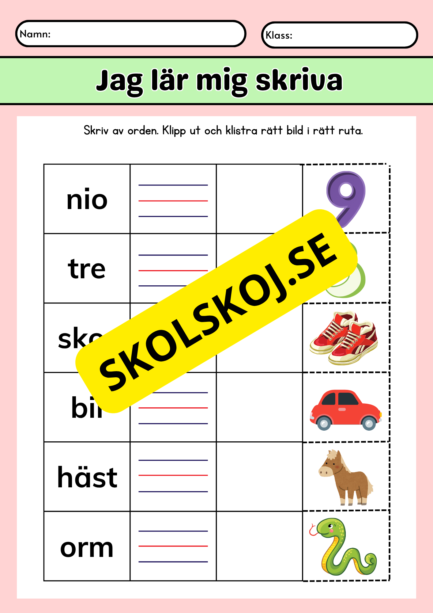 Jag lär mig skriva - Häfte