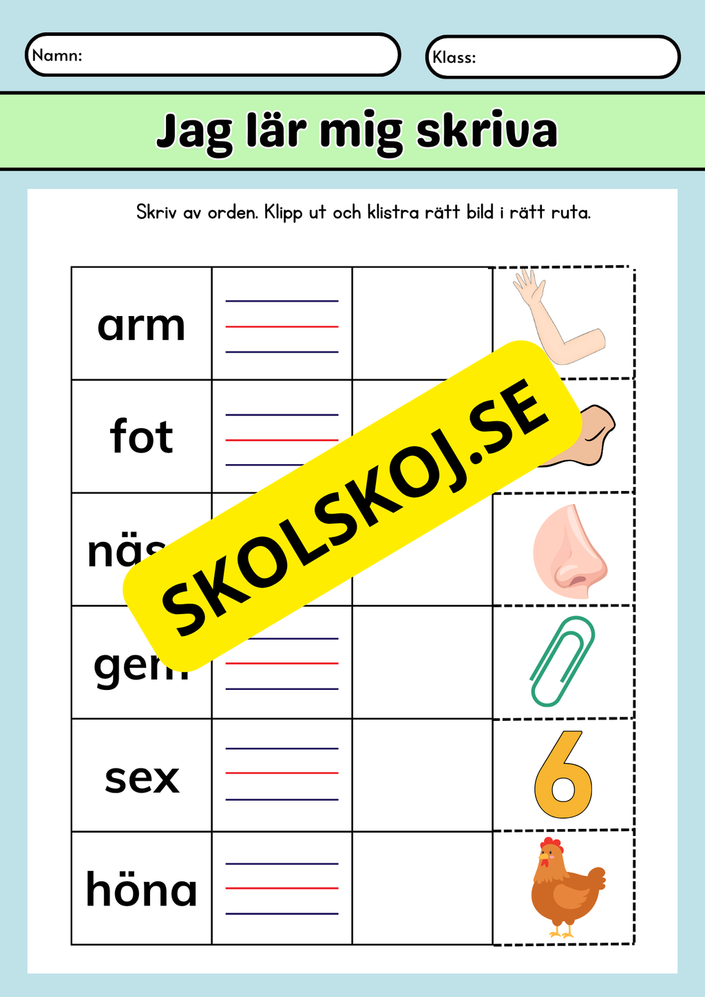 Jag lär mig skriva - Häfte