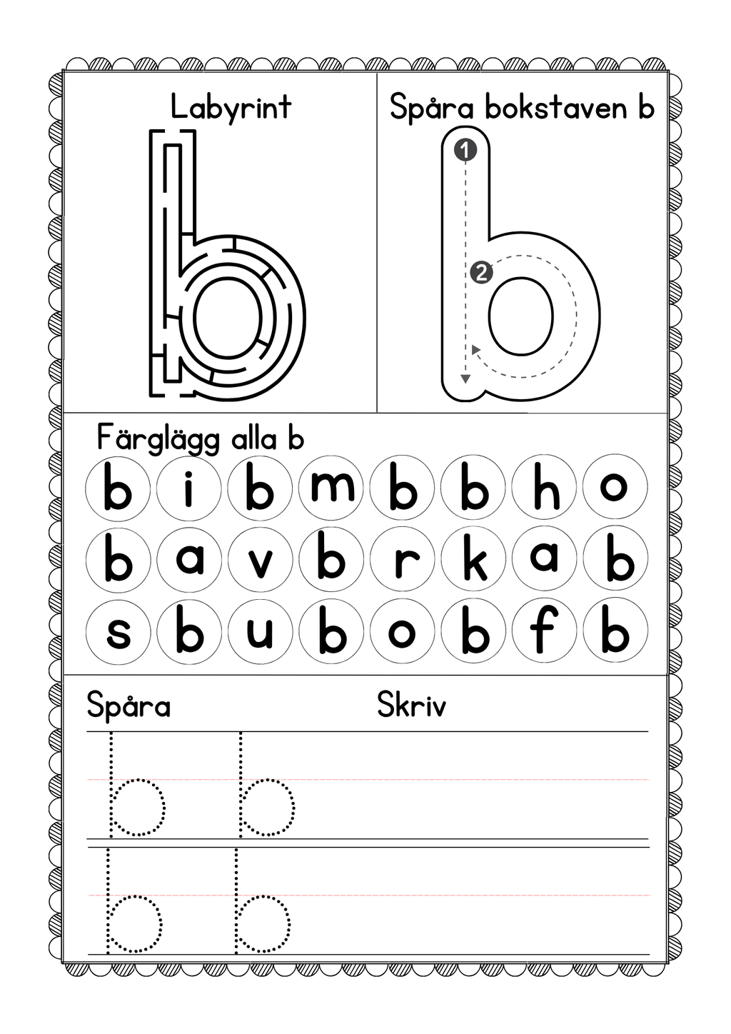 Jag lär mig skriva alfabetet