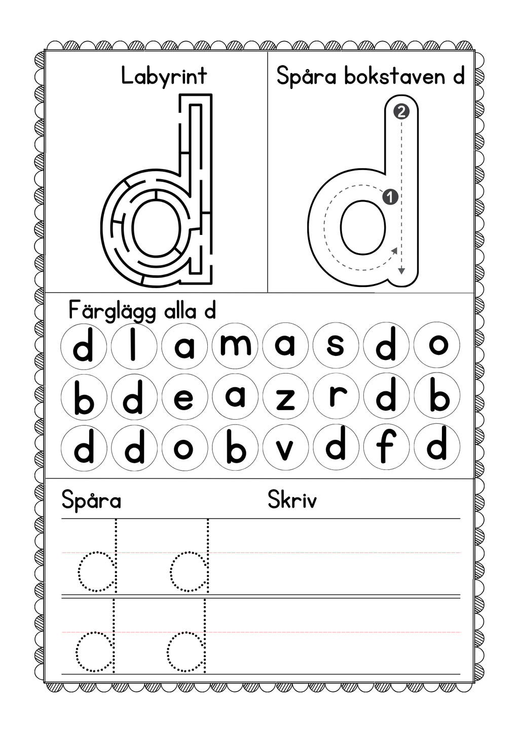 Jag lär mig skriva alfabetet