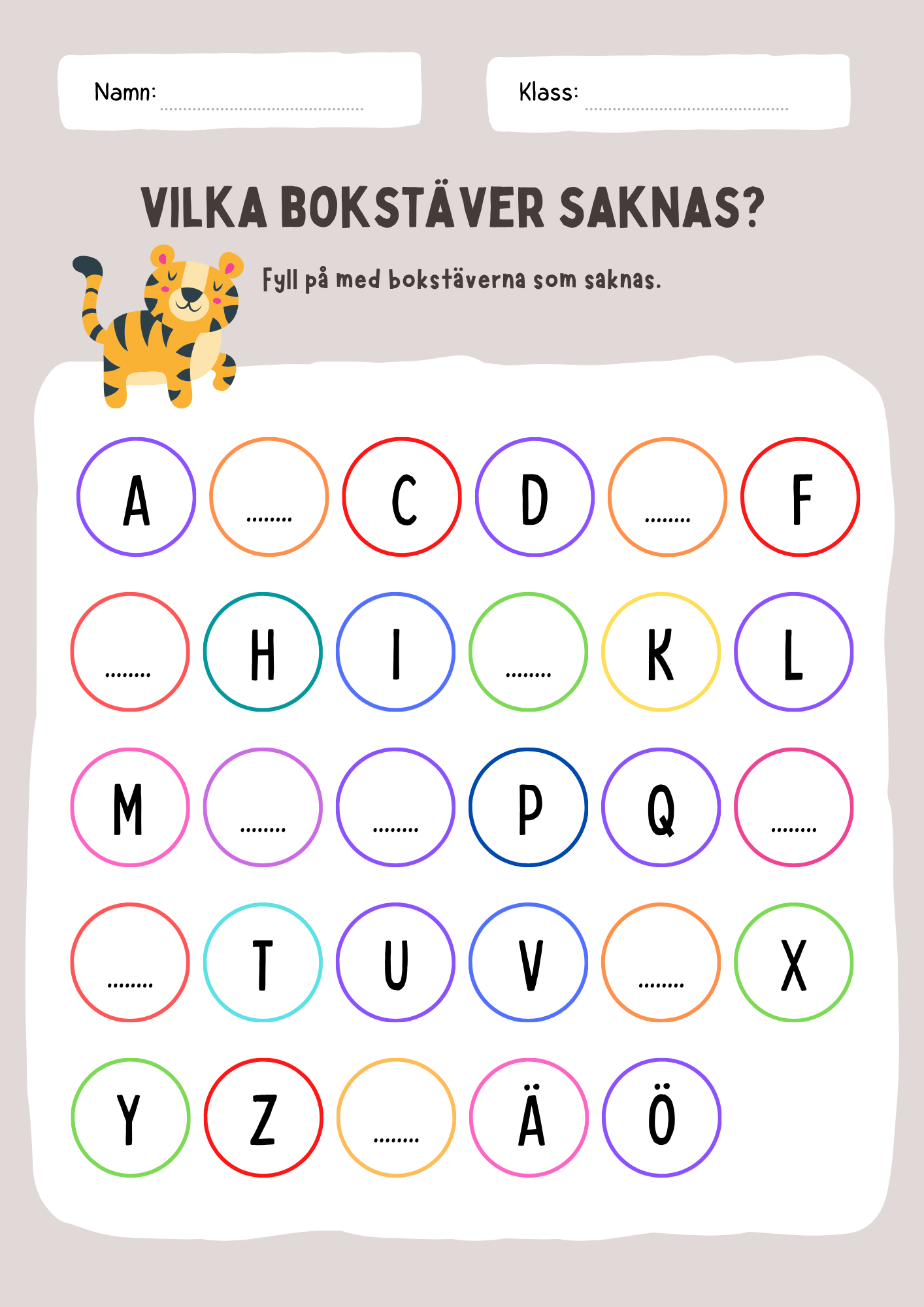 Jag lär mig skriva bokstäver