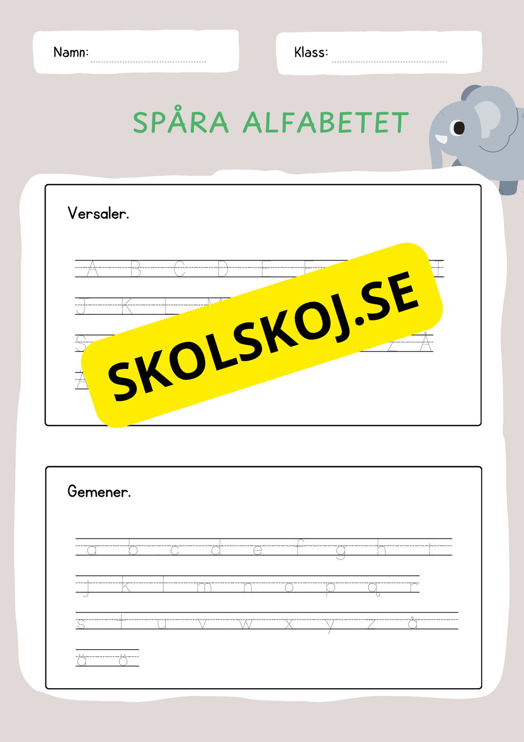 Jag lär mig skriva bokstäver