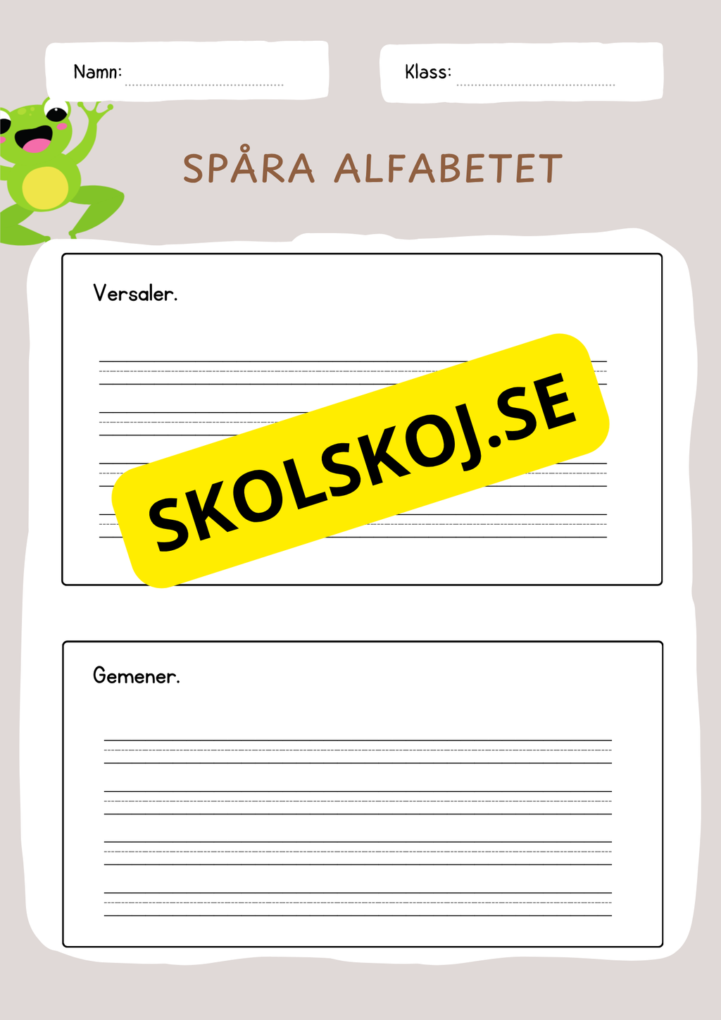 Jag lär mig skriva bokstäver