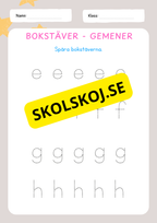 Jag lär mig skriva bokstäver
