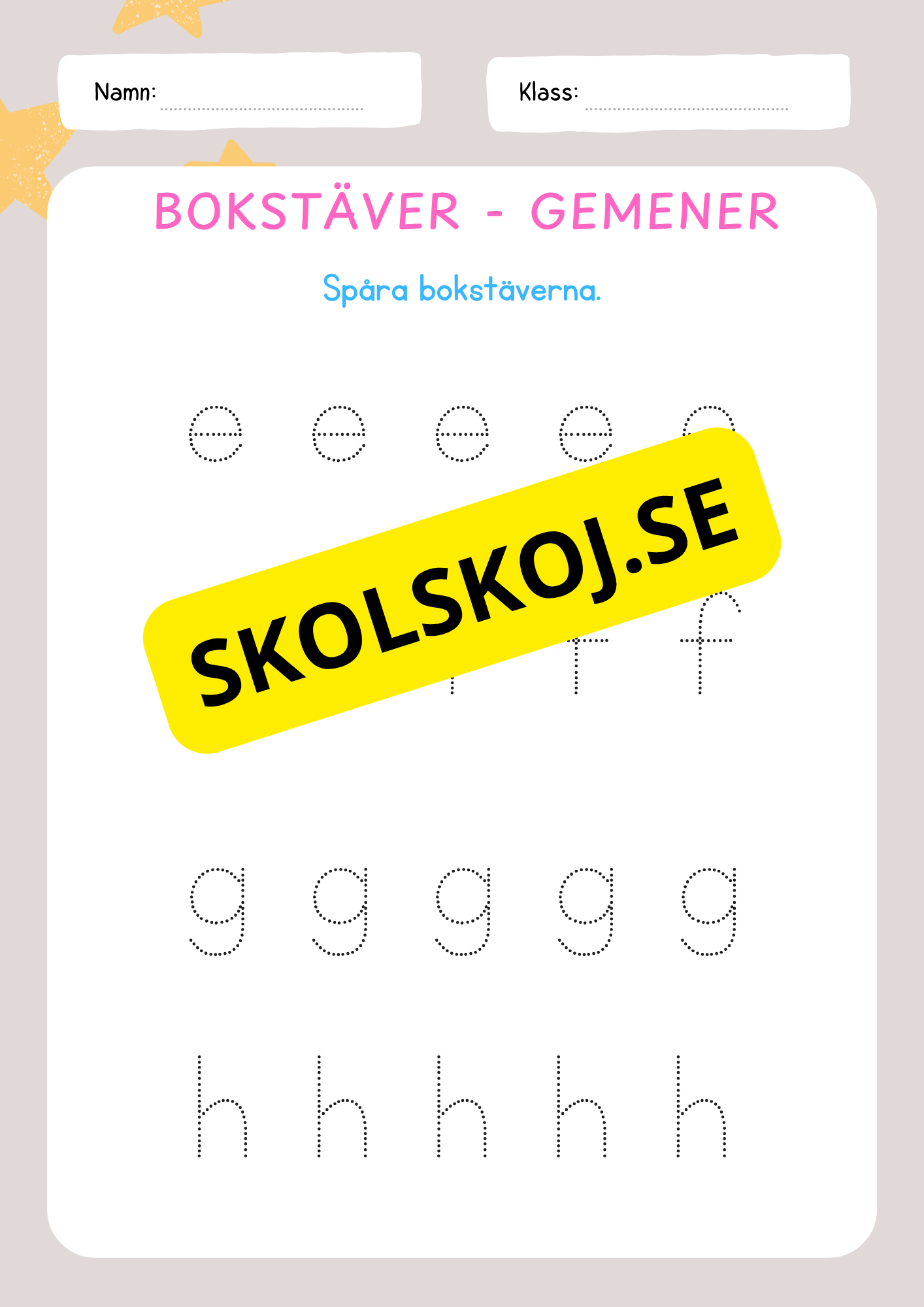 Jag lär mig skriva bokstäver
