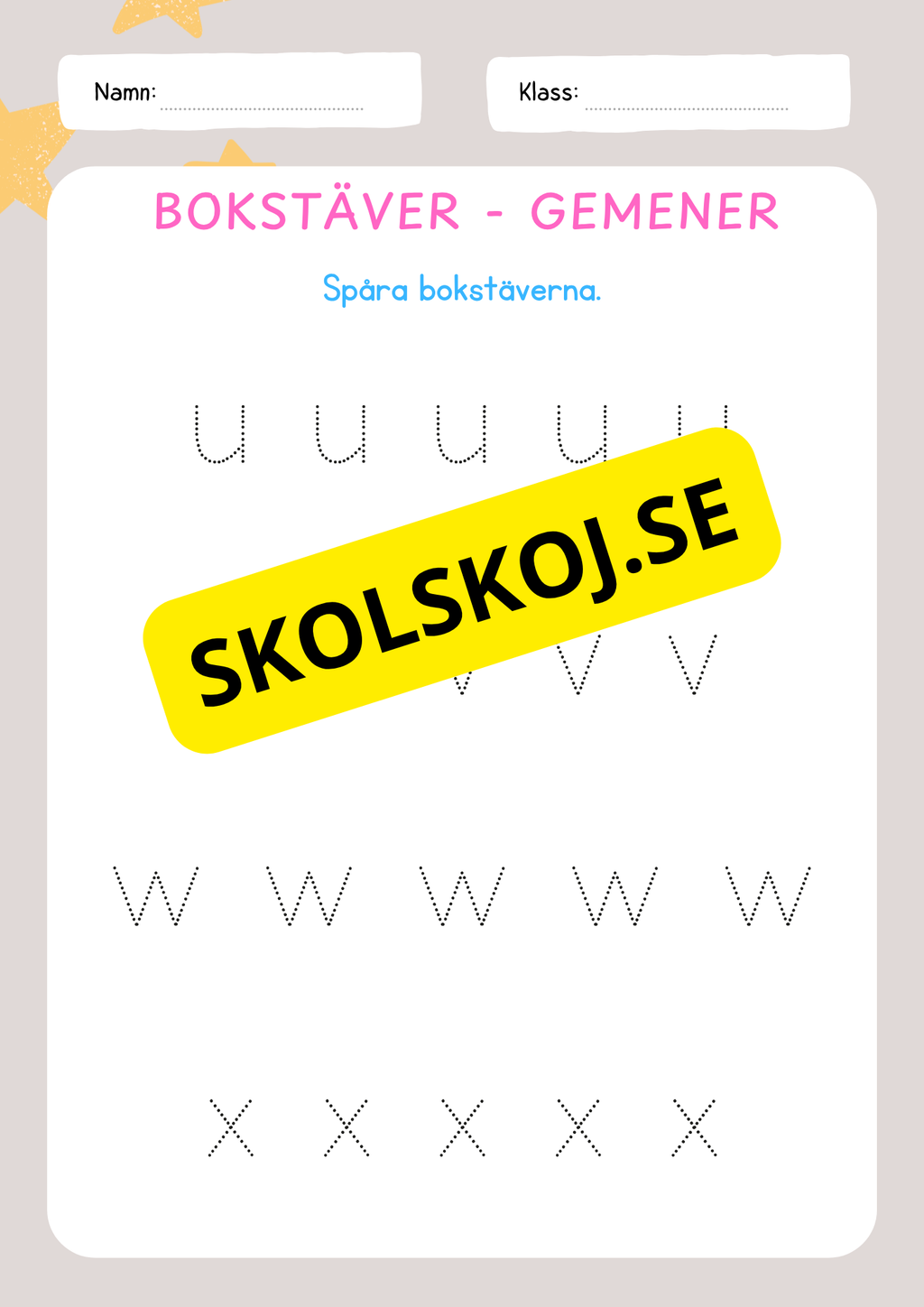 Jag lär mig skriva bokstäver