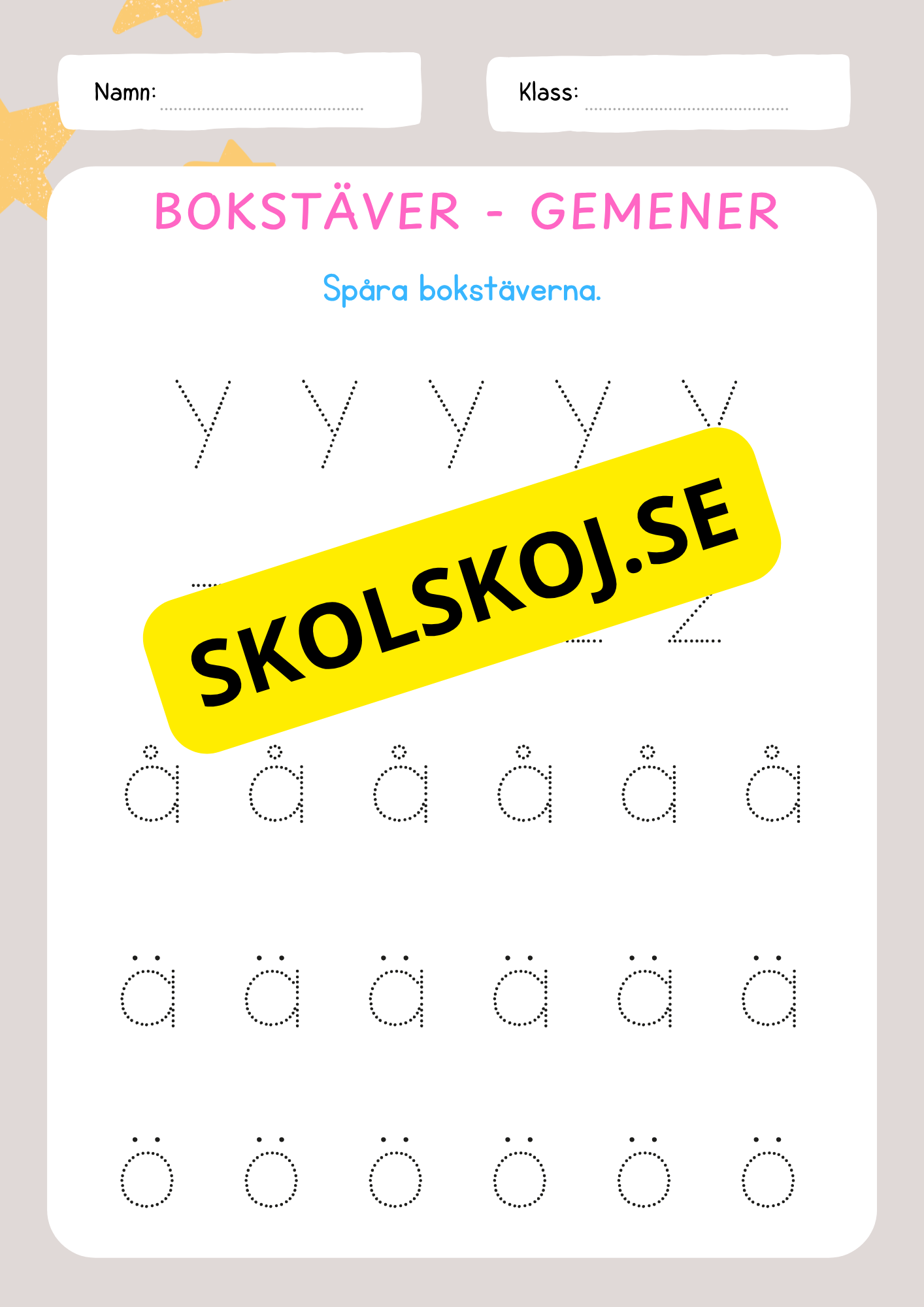 Jag lär mig skriva bokstäver