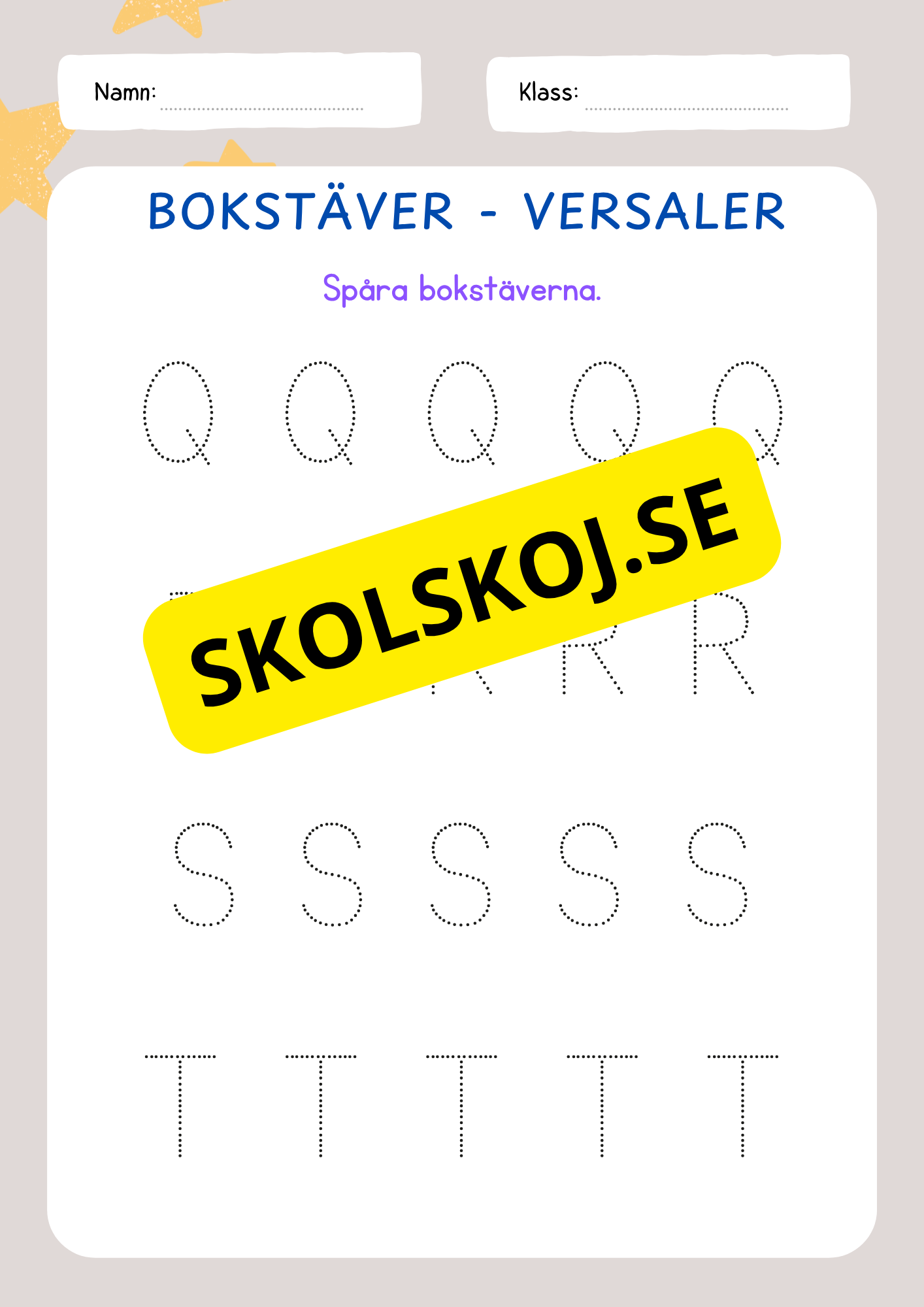 Jag lär mig skriva bokstäver