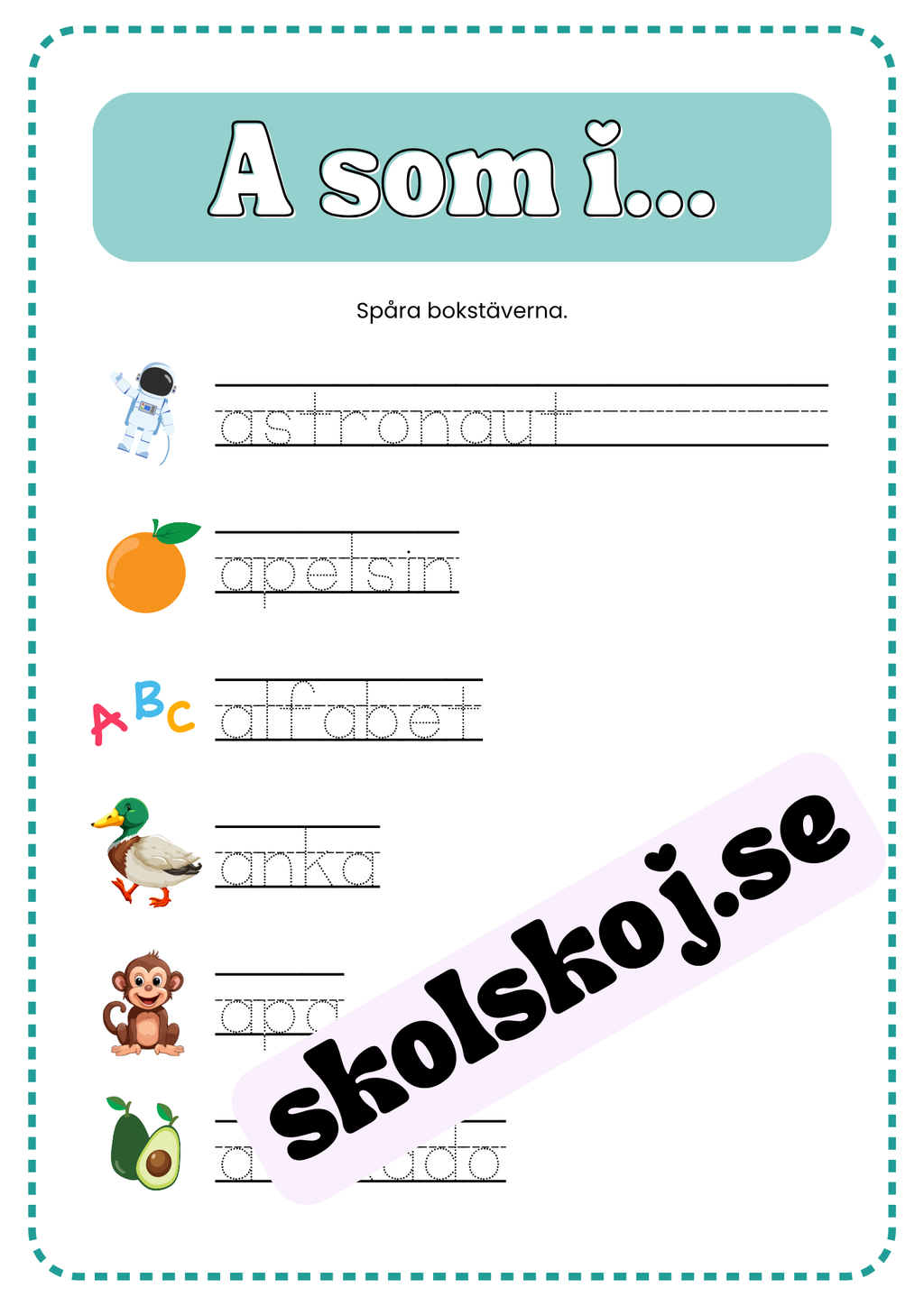 Jag lär mig skriva och läsa