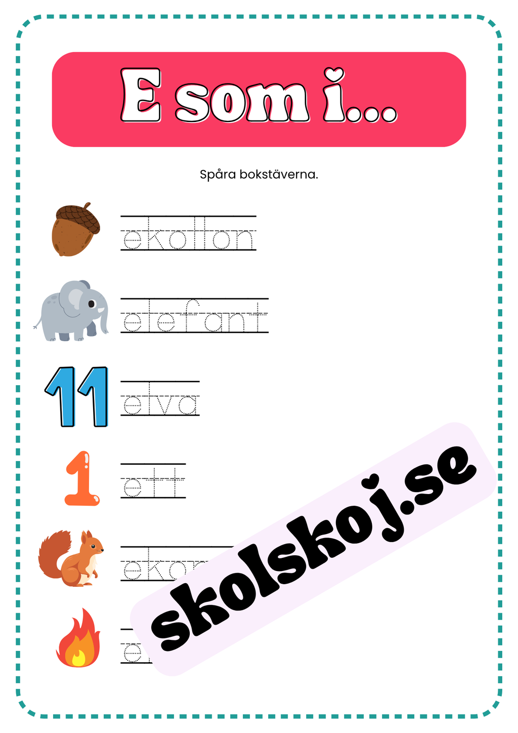 Jag lär mig skriva och läsa