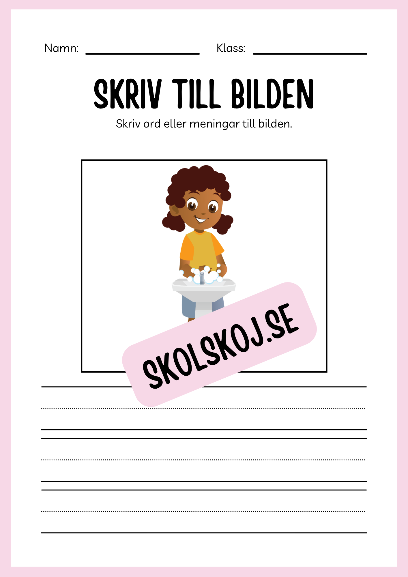 Jag lär mig skriva - Tema personlig hygien (24 sidor)