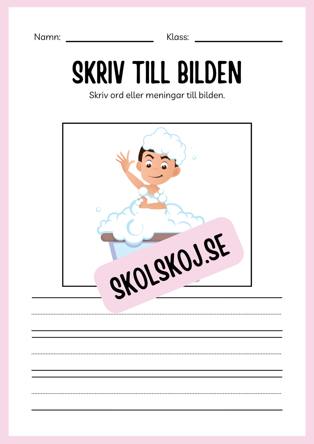 Jag lär mig skriva - Tema personlig hygien (24 sidor)