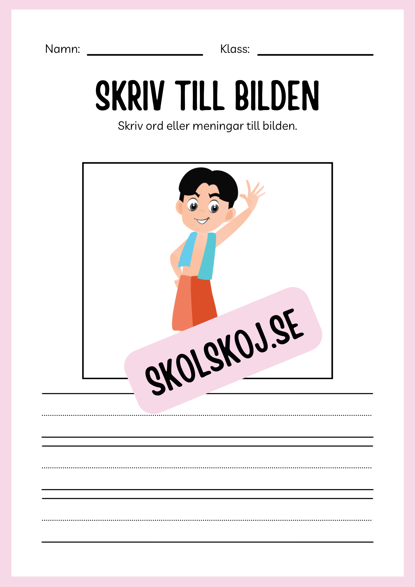 Jag lär mig skriva - Tema personlig hygien (24 sidor)