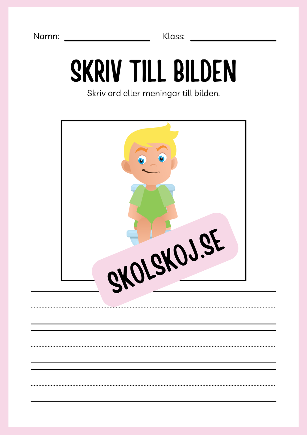 Jag lär mig skriva - Tema personlig hygien (24 sidor)