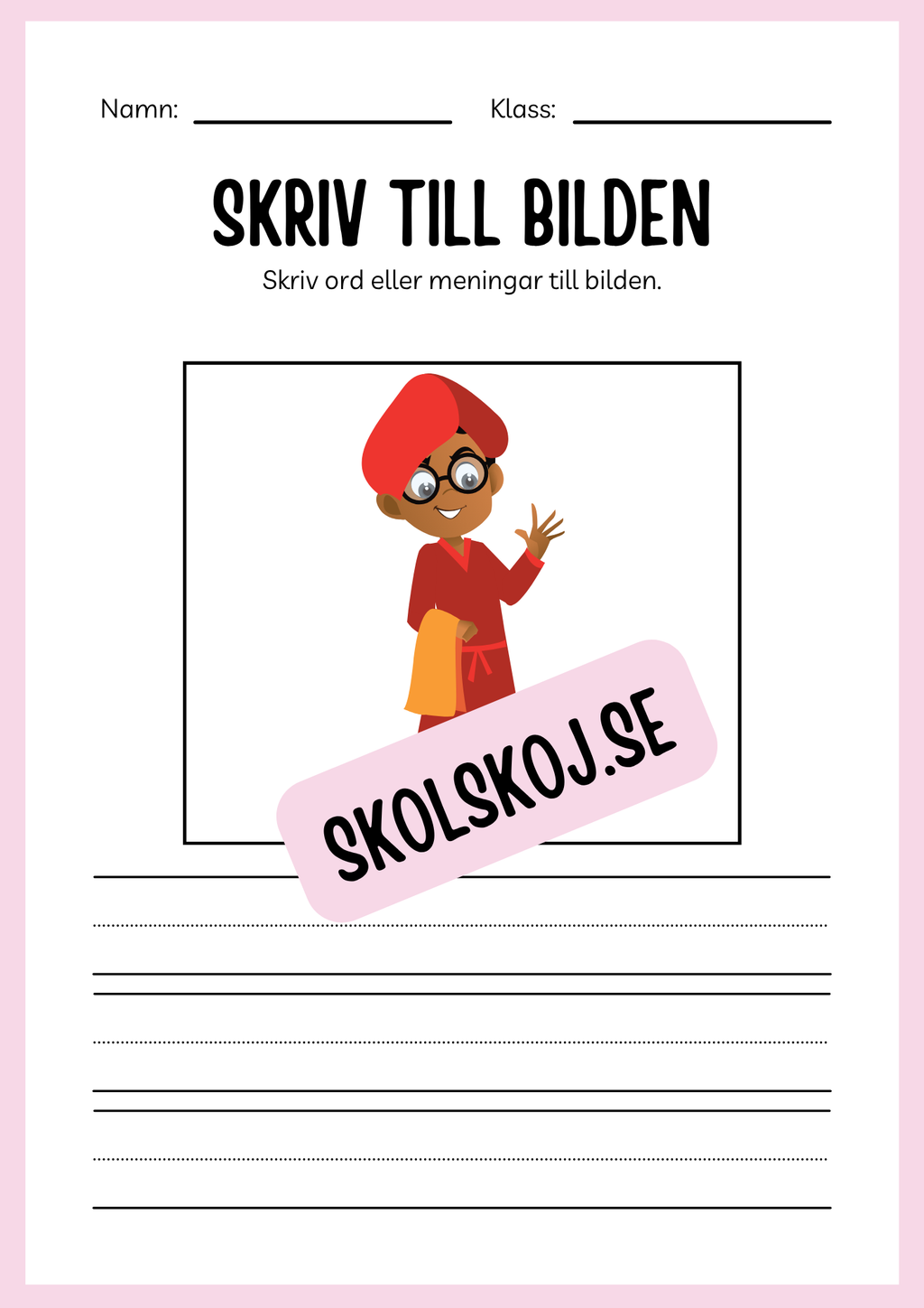 Jag lär mig skriva - Tema personlig hygien (24 sidor)
