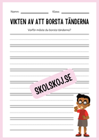 Jag lär mig skriva - Tema personlig hygien (24 sidor)