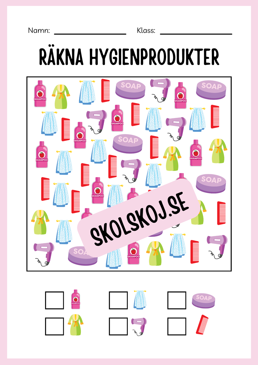 Jag lär mig skriva - Tema personlig hygien (24 sidor)
