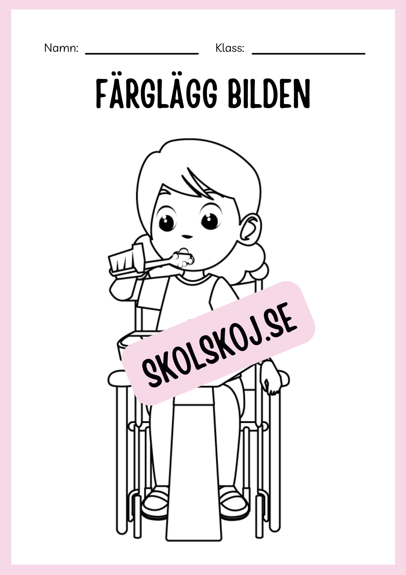 Jag lär mig skriva - Tema personlig hygien (24 sidor)
