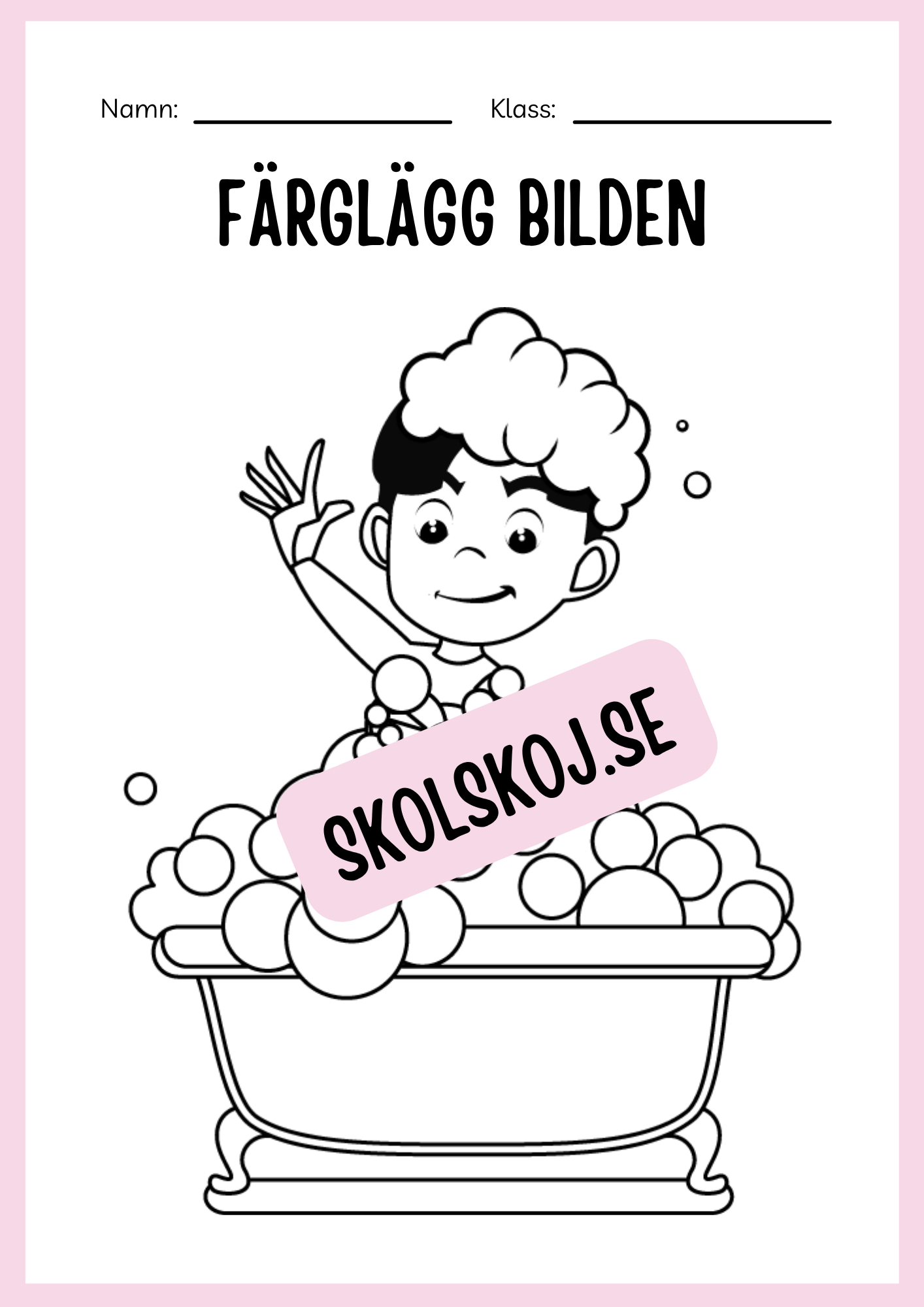 Jag lär mig skriva - Tema personlig hygien (24 sidor)