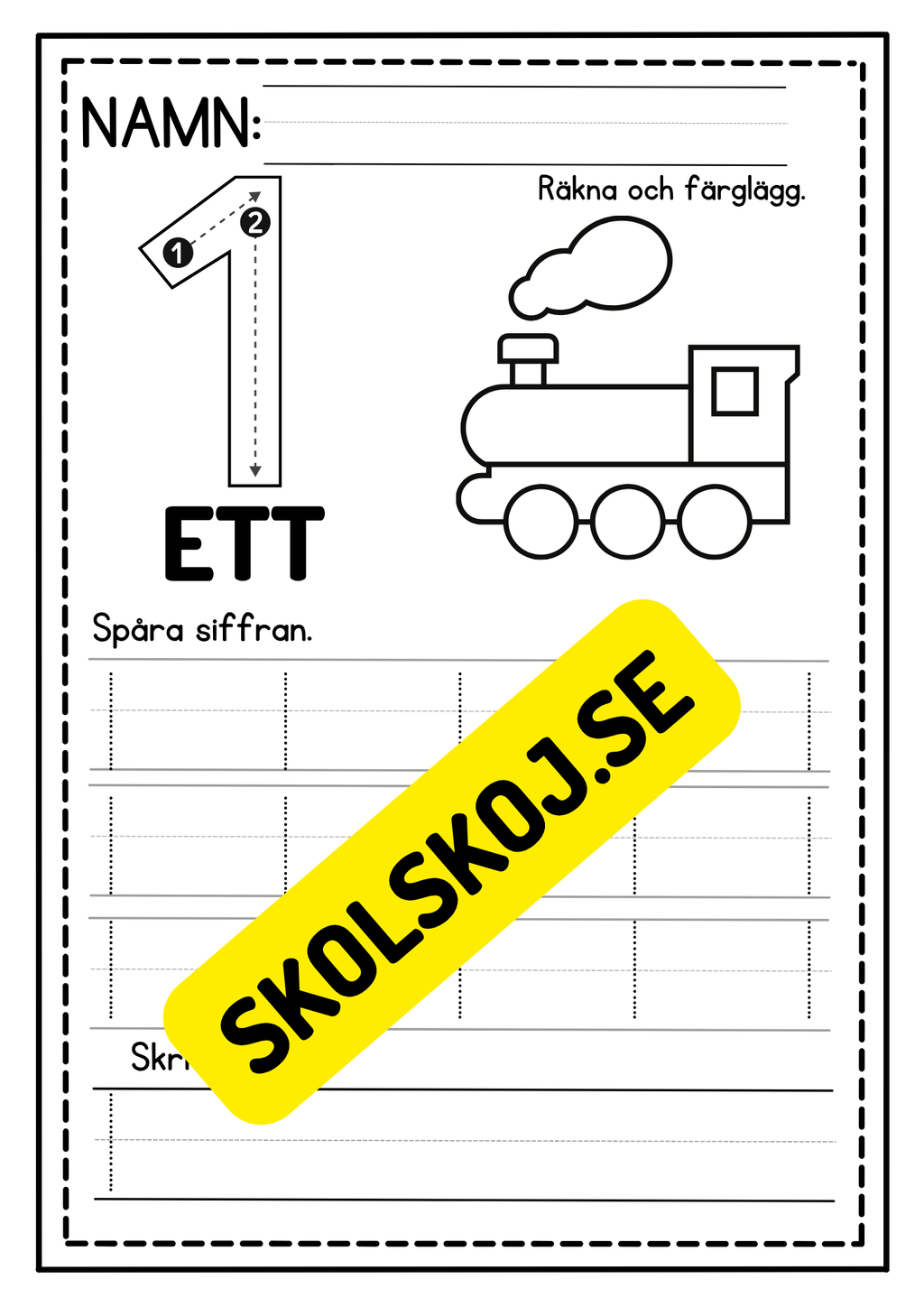 Jag lär mig skriva siffror 0 - 10