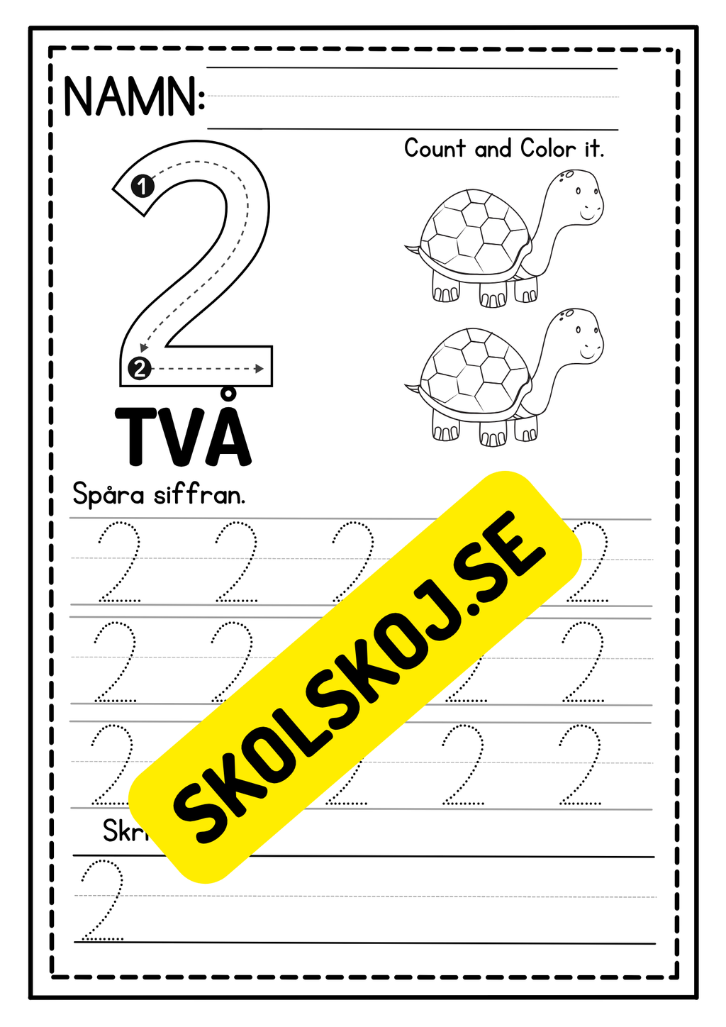 Jag lär mig skriva siffror 0 - 10