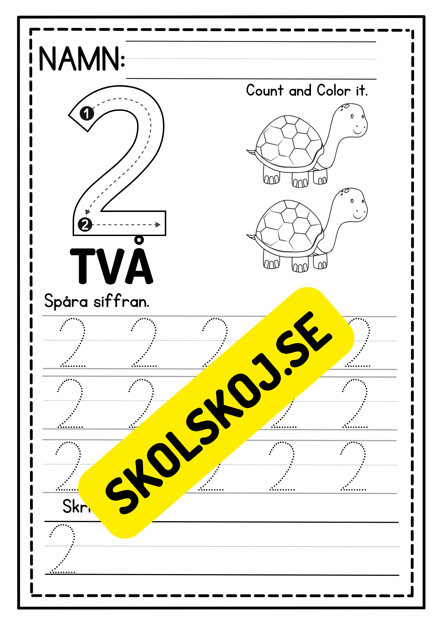 Jag lär mig skriva siffror 0 - 10
