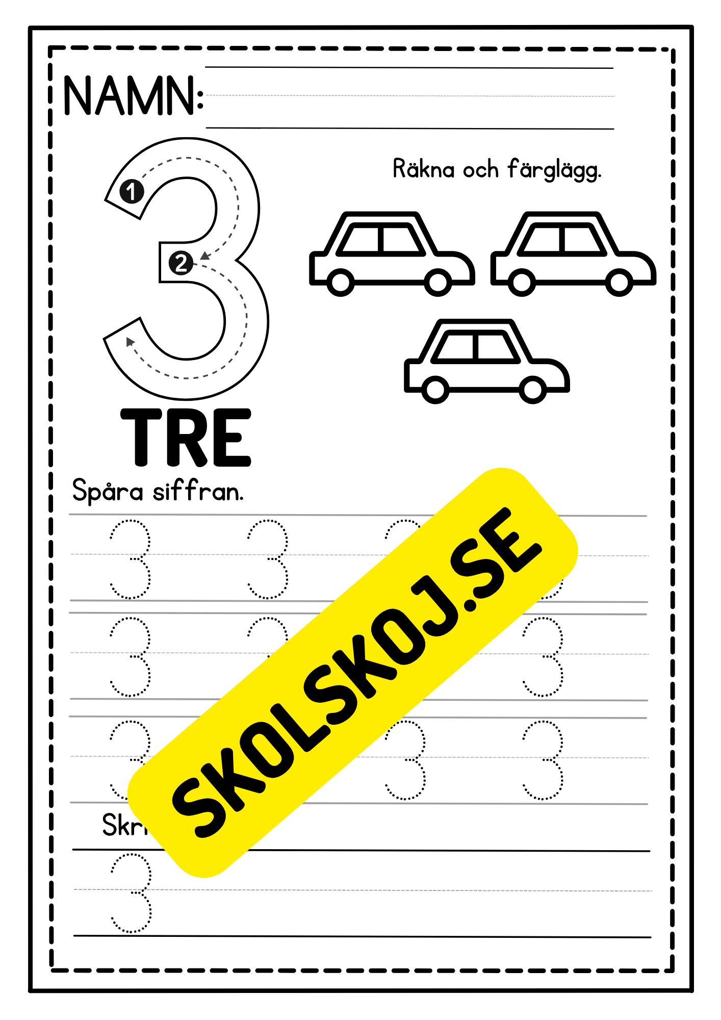 Jag lär mig skriva siffror 0 - 10