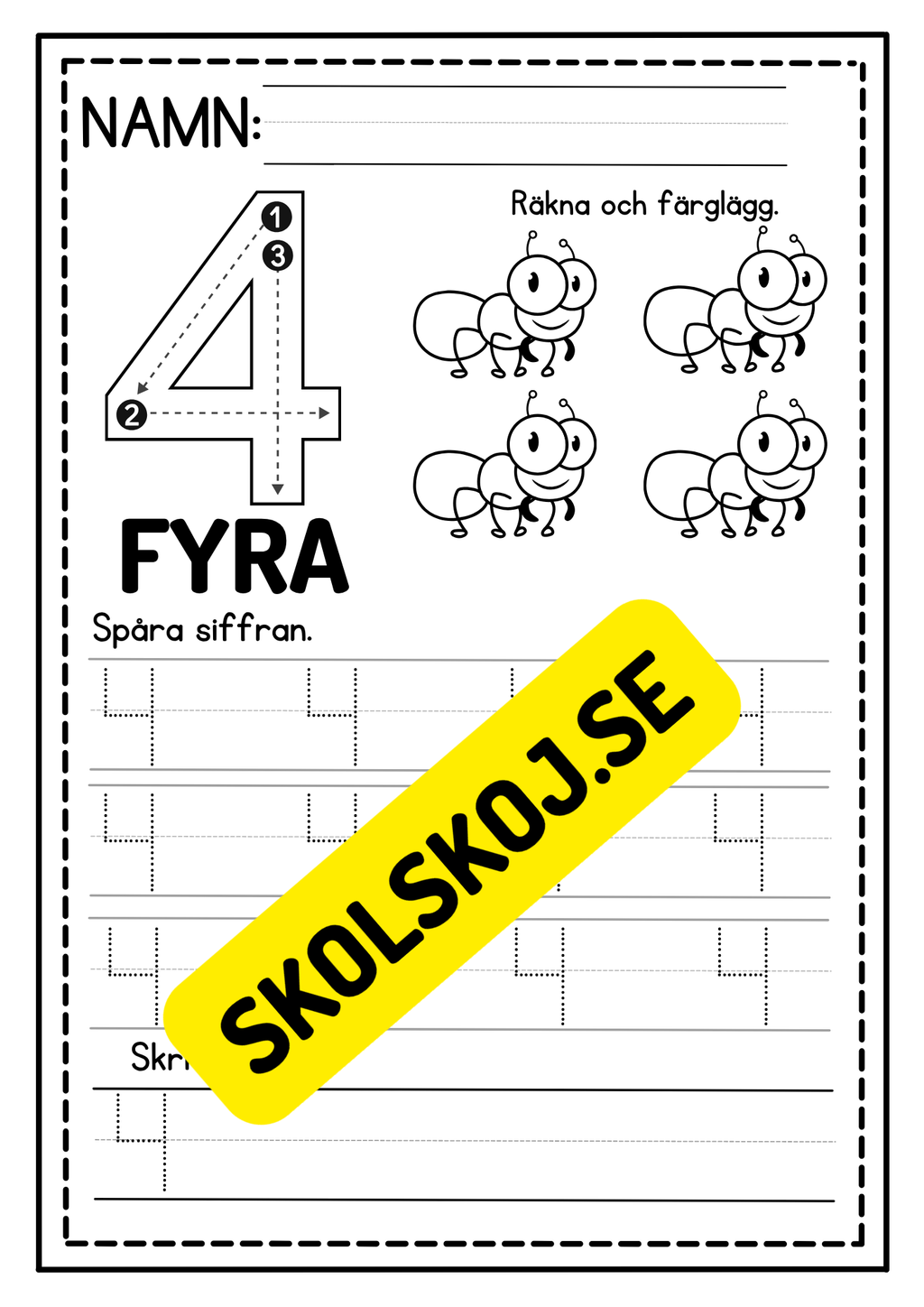 Jag lär mig skriva siffror 0 - 10
