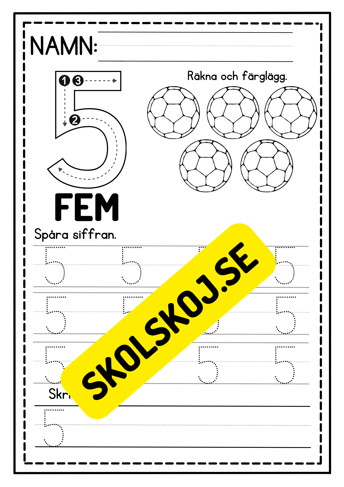Jag lär mig skriva siffror 0 - 10