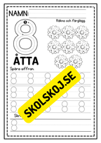 Jag lär mig skriva siffror 0 - 10