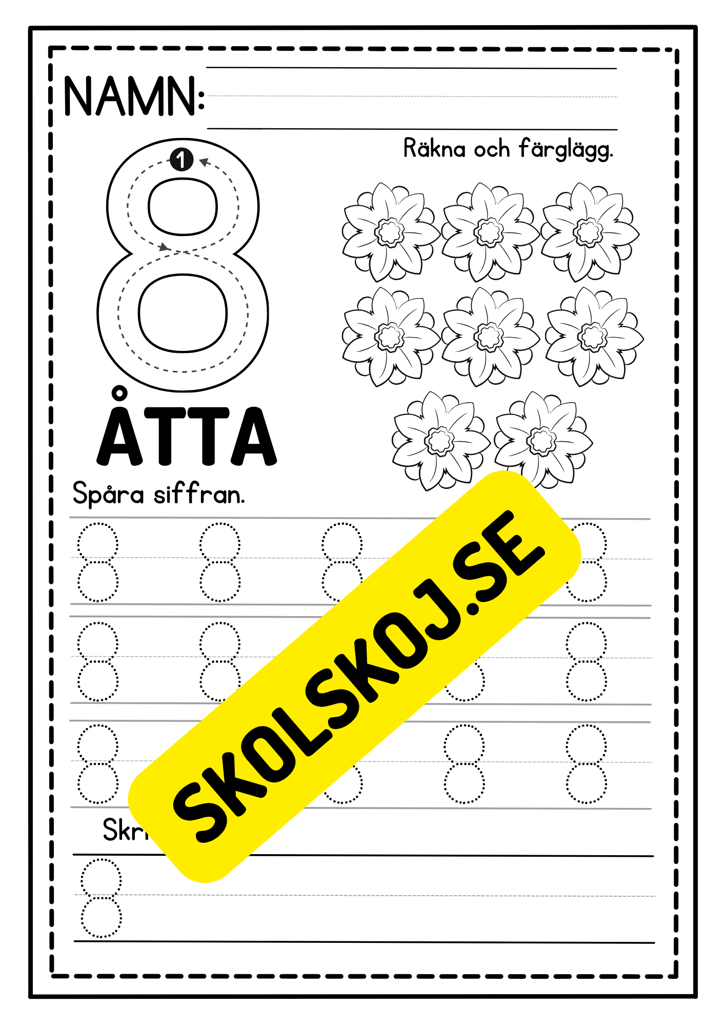 Jag lär mig skriva siffror 0 - 10