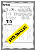 Jag lär mig skriva siffror 0 - 10