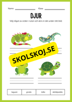 Jag lär mig skriva - Tema djur (33 sidor)