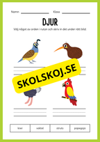 Jag lär mig skriva - Tema djur (33 sidor)