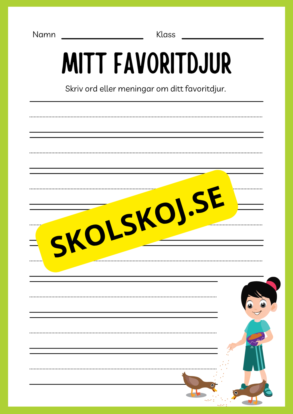 Jag lär mig skriva - Tema djur (33 sidor)