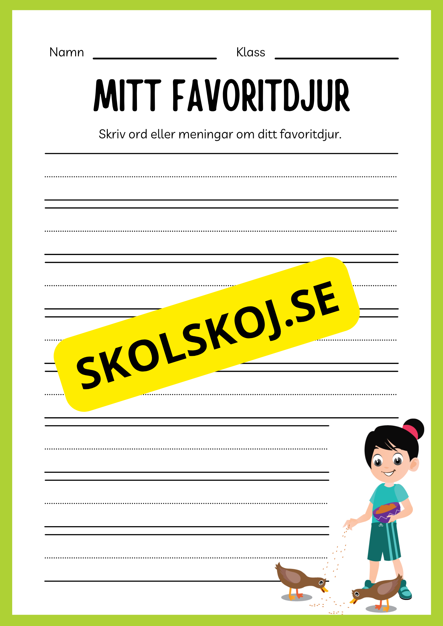 Jag lär mig skriva - Tema djur (33 sidor)